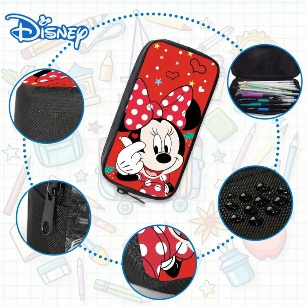 Disney Minnie Mouse Red White Pen Pencil Case Multipurpose Storage Case NEW